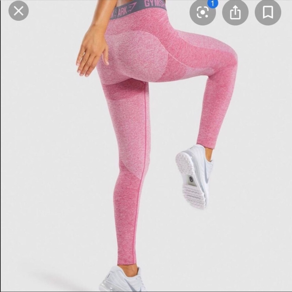 GymShark dry moisture management pink leggings